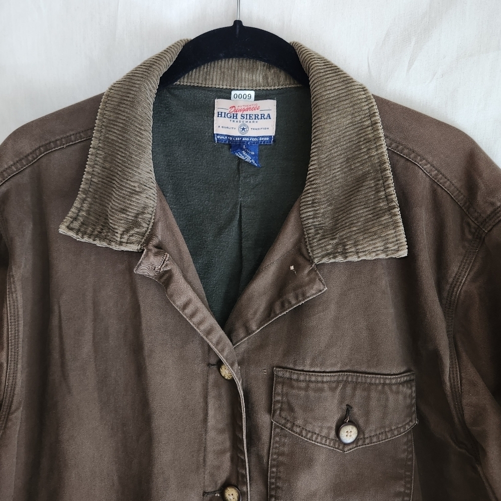 Vintage Dungarees High Sierra Mens Brown Corduroy Field Jacket Size L #chorecoat - Picture 3 of 8